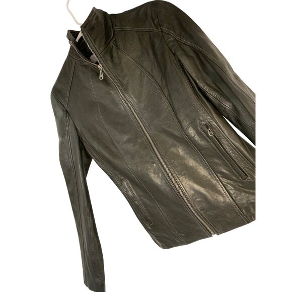 Andrew Marc New York Womens Lambskin Buttery Leather Jacket Small RHH10560 - Picture 1 of 13